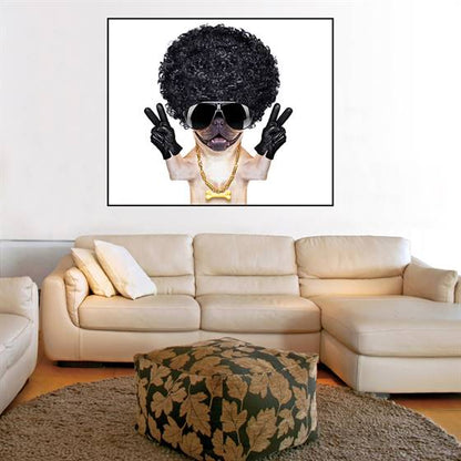 Afro dog canvas