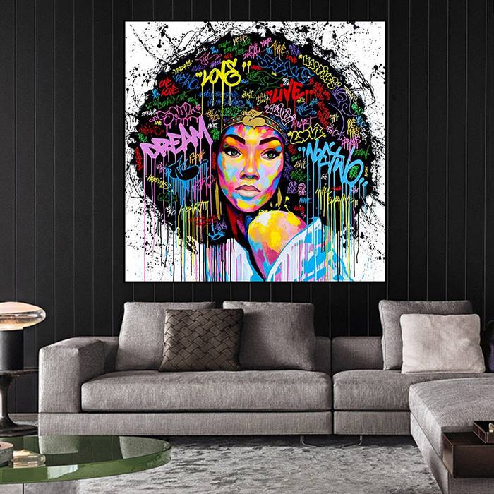 Afro girl canvas