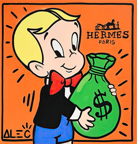 Alec Monopoly - big bucket of cash canvas