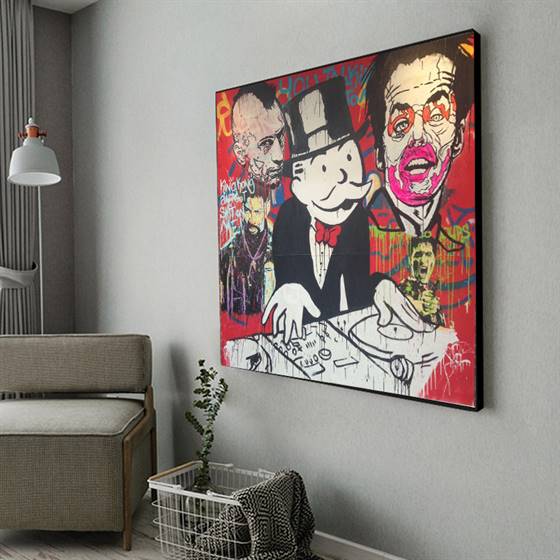 Alec Monopoly - DJ monopoly guy canvas