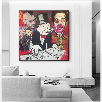 Alec Monopoly - DJ monopoly guy canvas