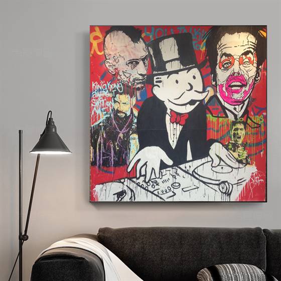 Alec Monopoly - DJ monopoly guy canvas