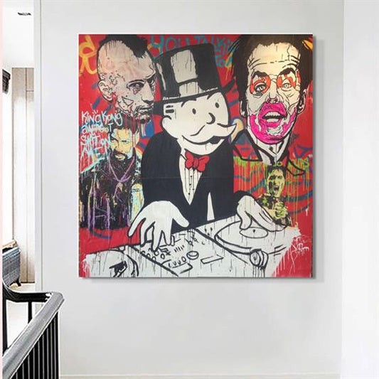 Alec Monopoly - DJ monopoly guy canvas