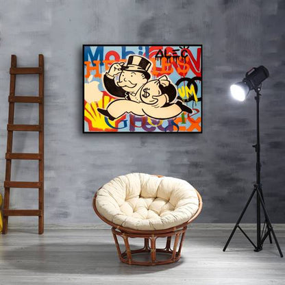 Alec Monopoly - Give me more money canvas