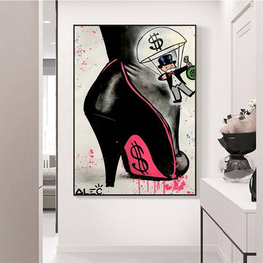 Alec Monopoly - Money in heels canvas