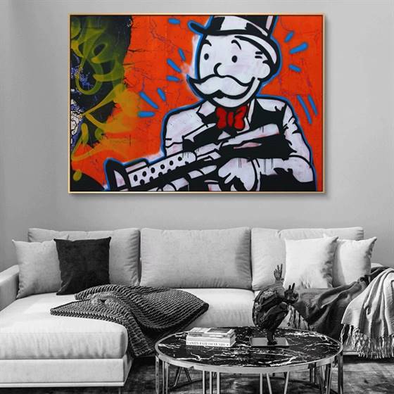 Alec Monopoly - Say hello to my little friend canvas