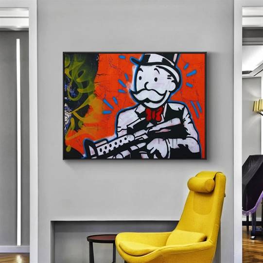 Alec Monopoly - Say hello to my little friend canvas