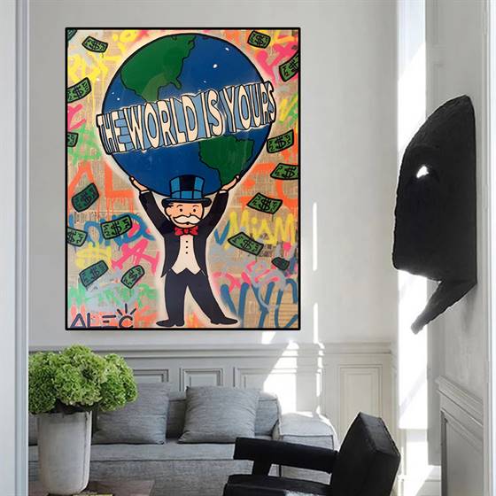 Alec Monopoly - The world is yours canvas