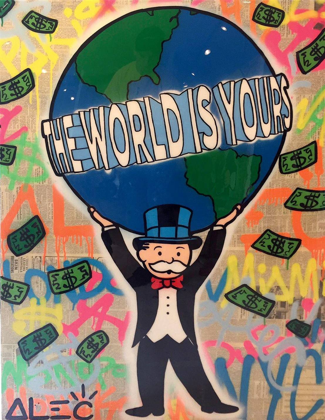 Alec Monopoly The World Is Yours Canvas