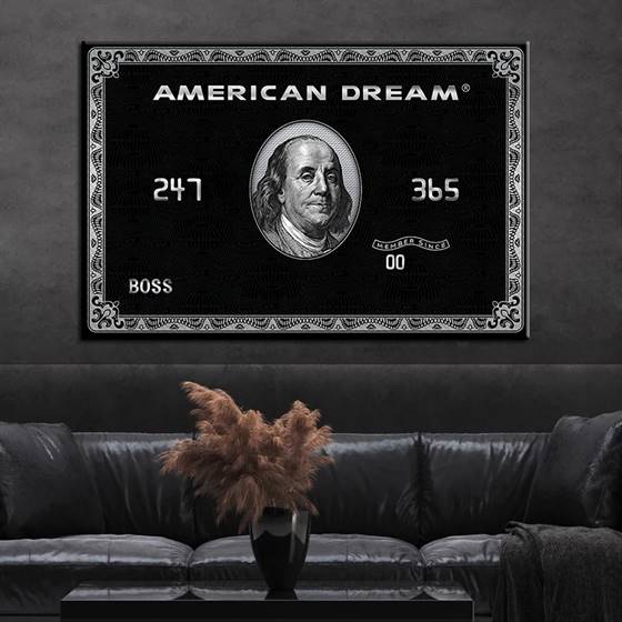 American Dream card canvas