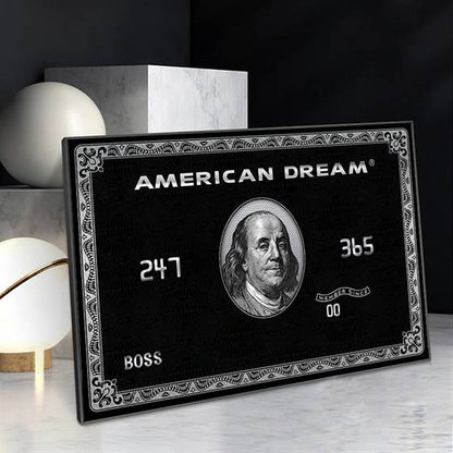 American Dream card canvas