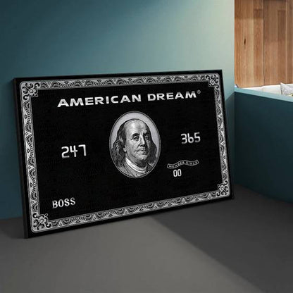 American Dream card canvas