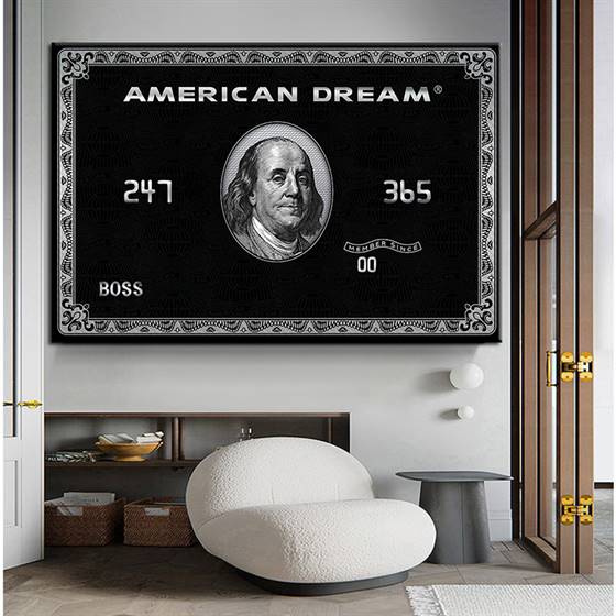 American Dream card canvas