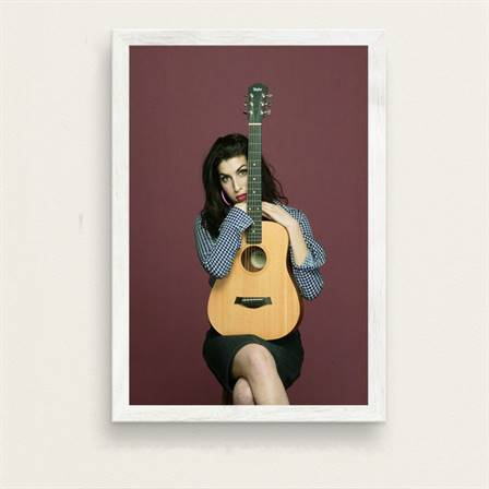 Amy with a guitar canvas