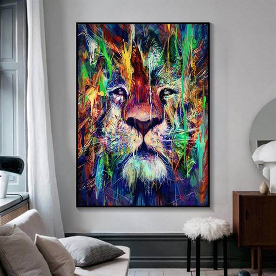Artistic lion canvas