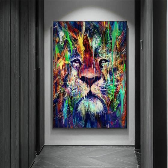 Artistic lion canvas