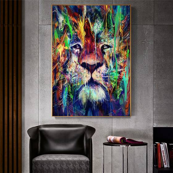 Artistic lion canvas