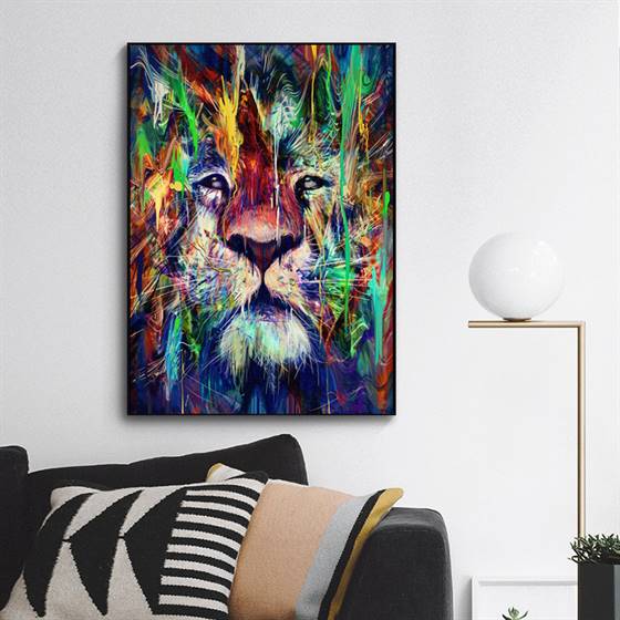 Artistic lion canvas