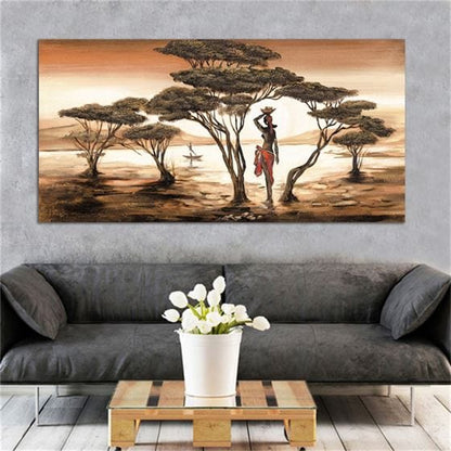 Beautiful African landscape canvas