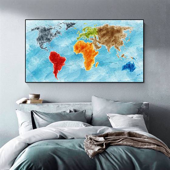 Beautiful world map canvas