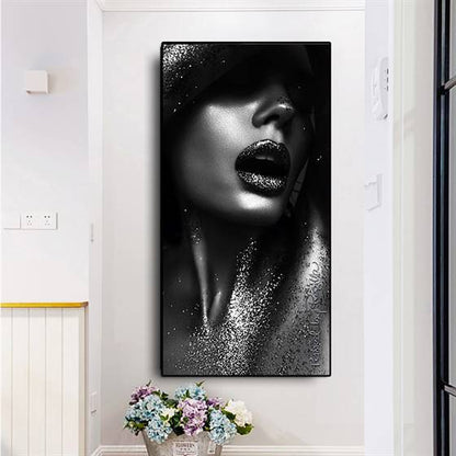 Black and white beauty canvas