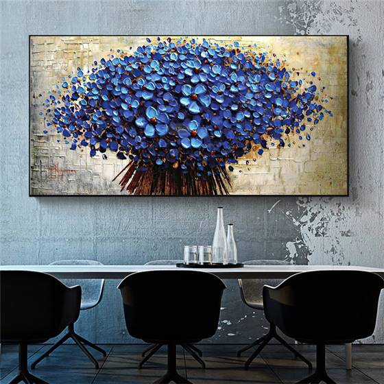 Blue bouquet canvas