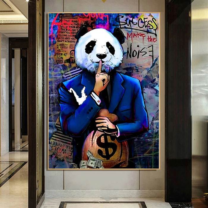 Boss panda (blue) canvas