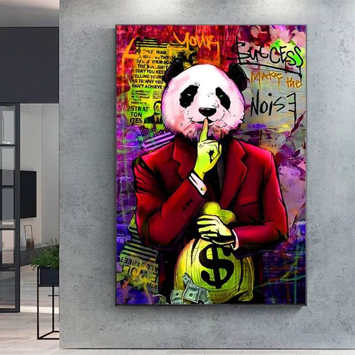 Boss panda (red) canvas