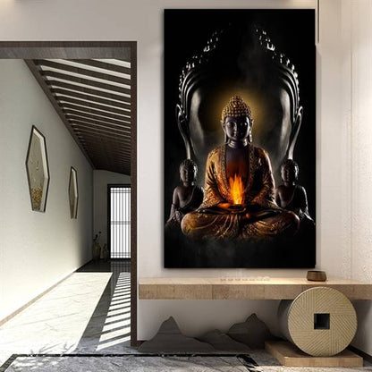 Buddha meditating canvas