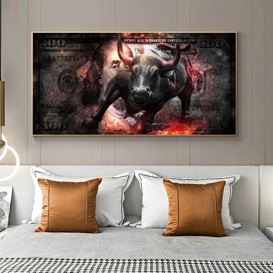 Bull dollar canvas