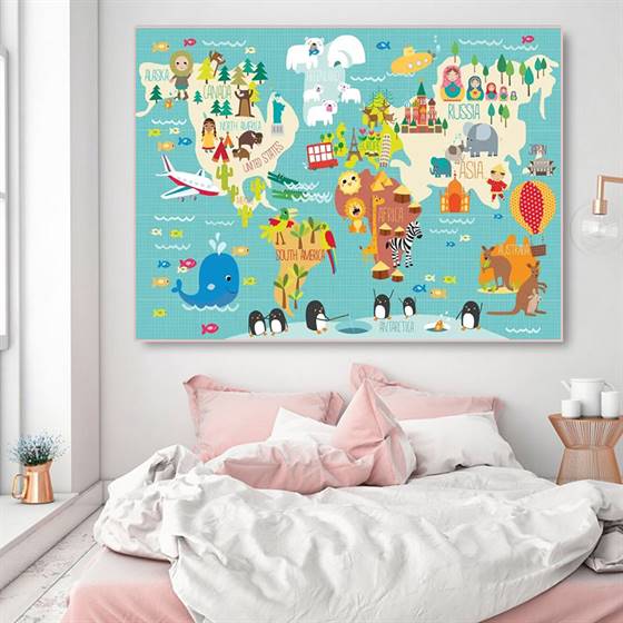 Cartoonish world map canvas