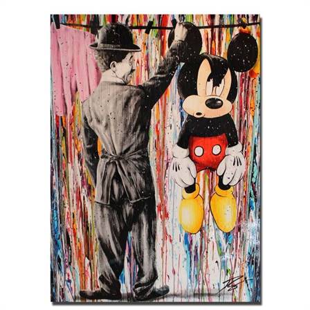 Chaplin and Mickey Mouse canvas