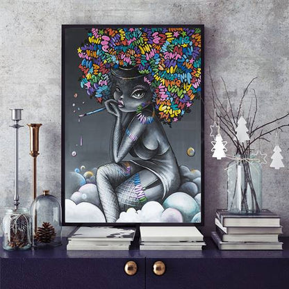 Colorful afro canvas