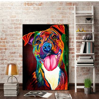 Colorful dog canvas