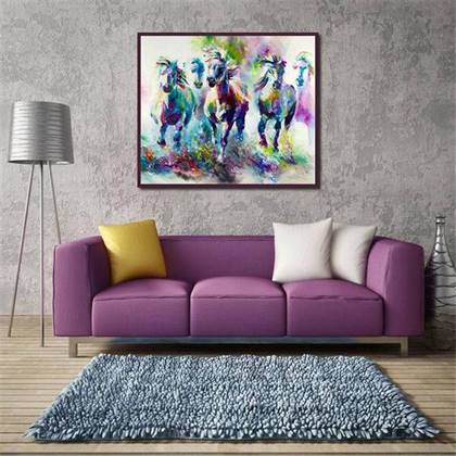 Colorful horses canvas