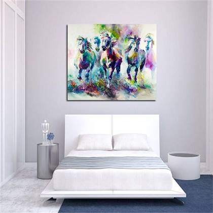 Colorful horses canvas