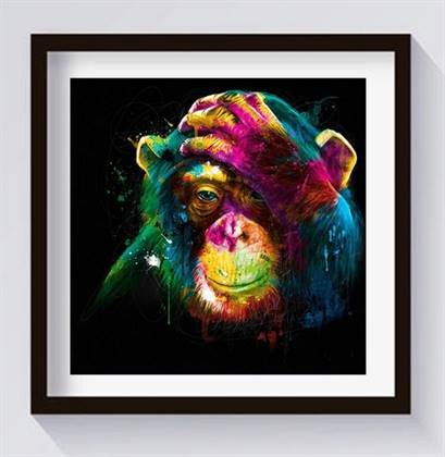 Colorful monkey canvas