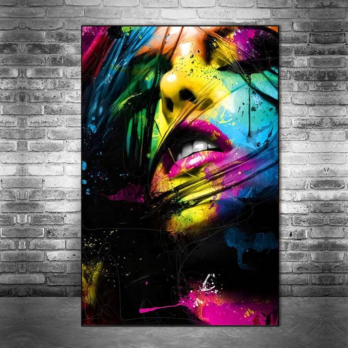 Colorful sexy lips canvas