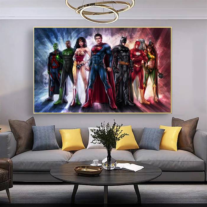 DC group of super heroes canvas