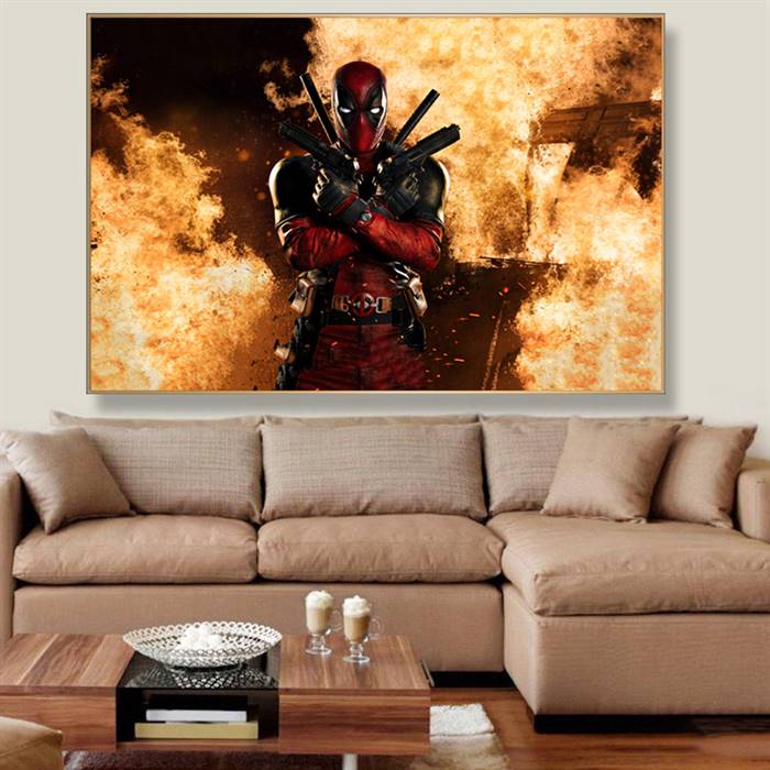 Deadpool on fire canvas – CanvasWallDecor