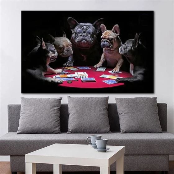 Dogs playing poker canvas