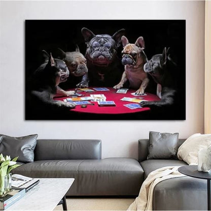 Dogs playing poker canvas