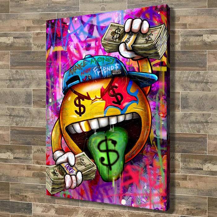 Dollar tongue emoji canvas