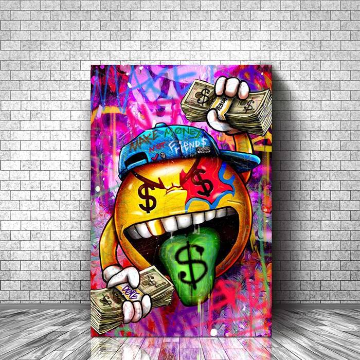 Dollar tongue emoji canvas