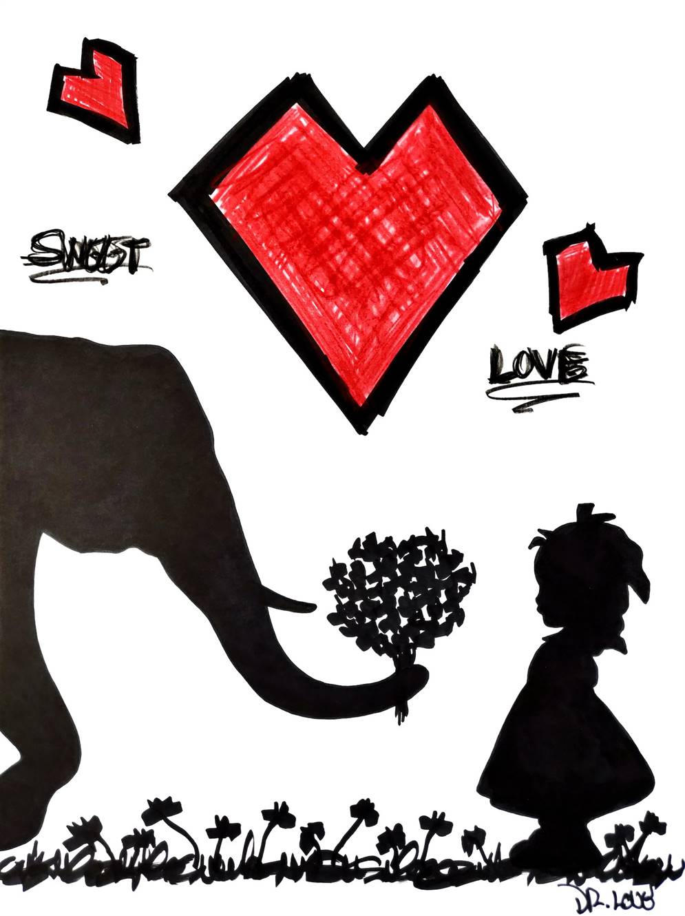 Dr. Love - Elephant's love canvas