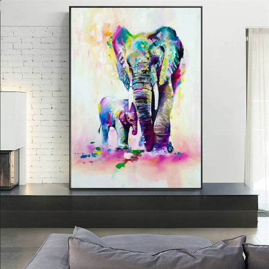 Elephant mom canvas