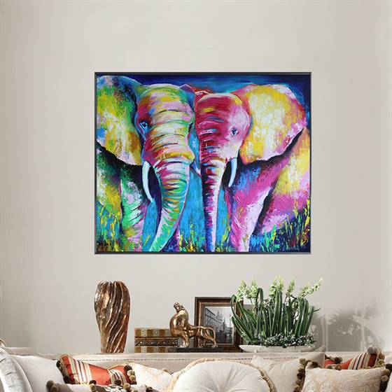 Elephant's love canvas