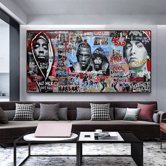 EM, Pac, Jay, Snoop canvas