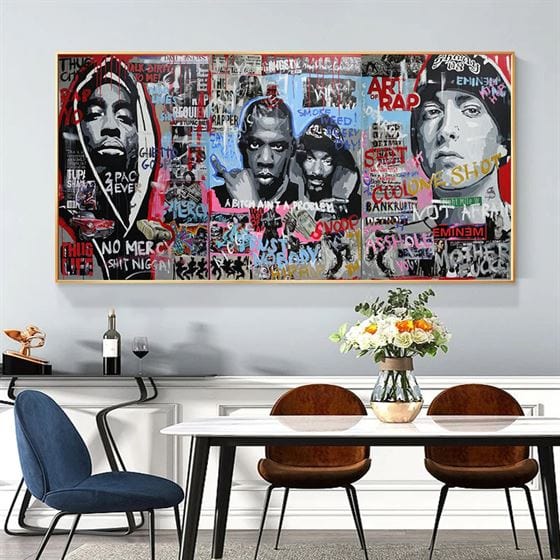 EM, Pac, Jay, Snoop canvas