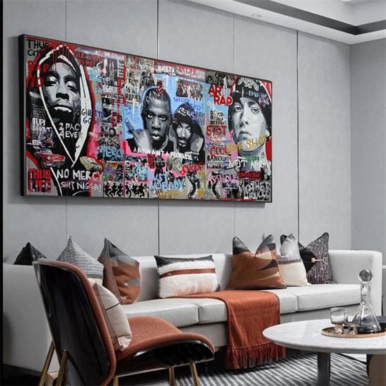 EM, Pac, Jay, Snoop canvas